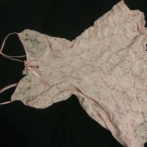 Sheer pink lace nightie sz M